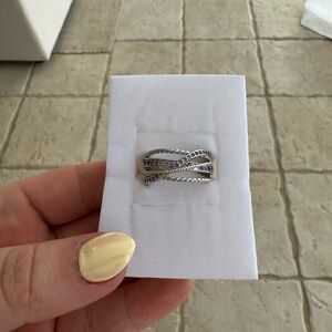 Lab Created Orchid Chalcedony Ring, Rhodium Plated